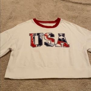 hollister USA cropped crew neck
